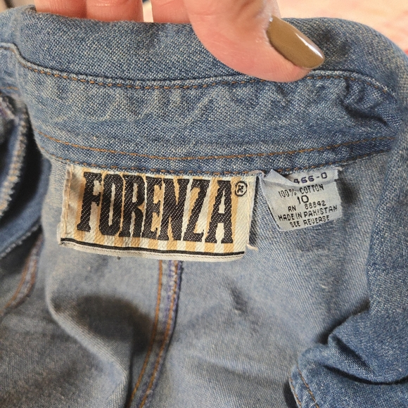 Vintage Forenza Denim Western Long Sleeve Button Down Maxi Dress, SIZE 10 - Picture 2 of 16